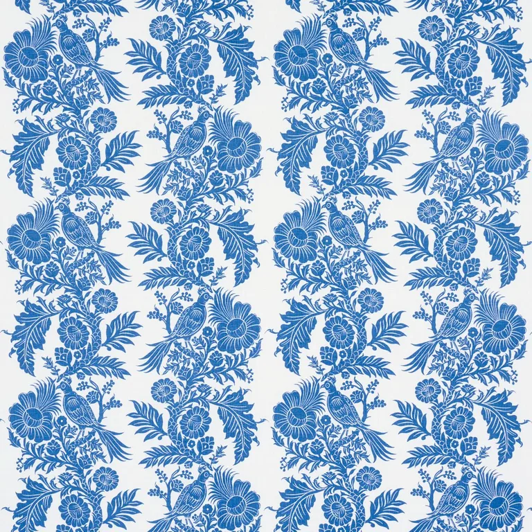Schumacher 182531 Raven Woods Blue fabric swatch