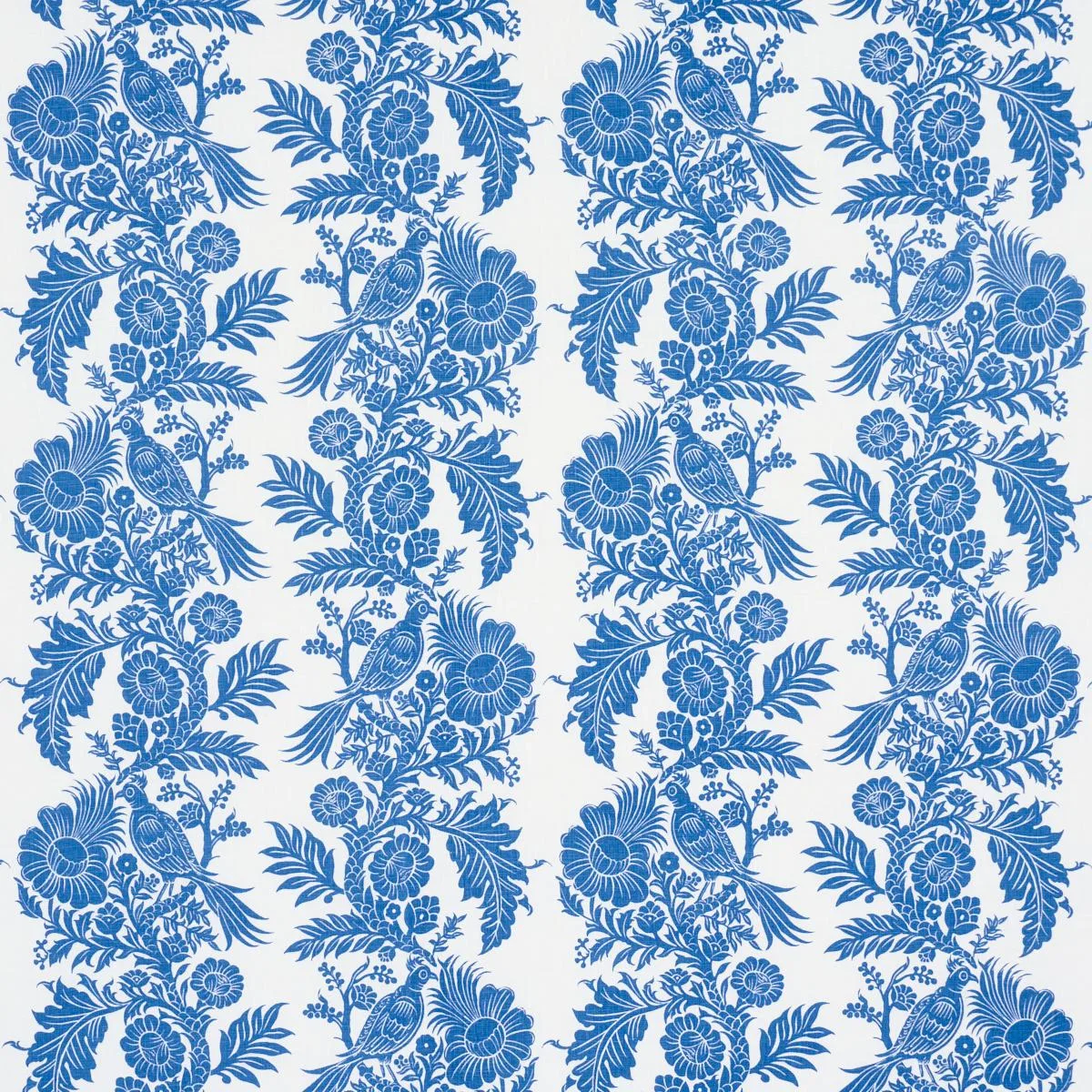 Schumacher 182531 Raven Woods Blue fabric swatch