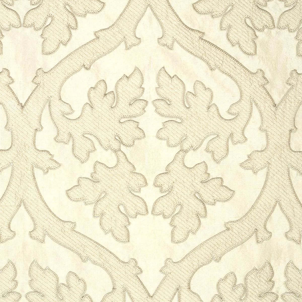Schumacher 64742 Ravenna Embroidery Bone fabric swatch