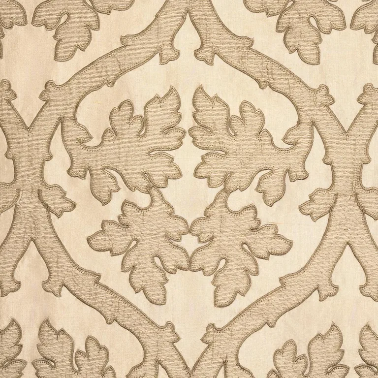 Schumacher 64741 Ravenna Embroidery Camel fabric swatch