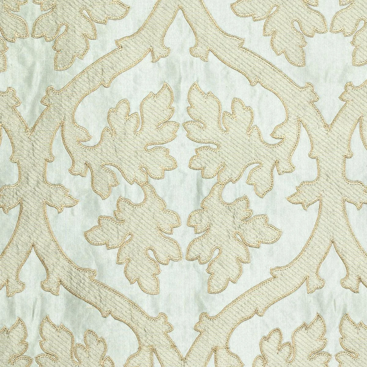 Schumacher 64740 Ravenna Embroidery Mineral fabric swatch
