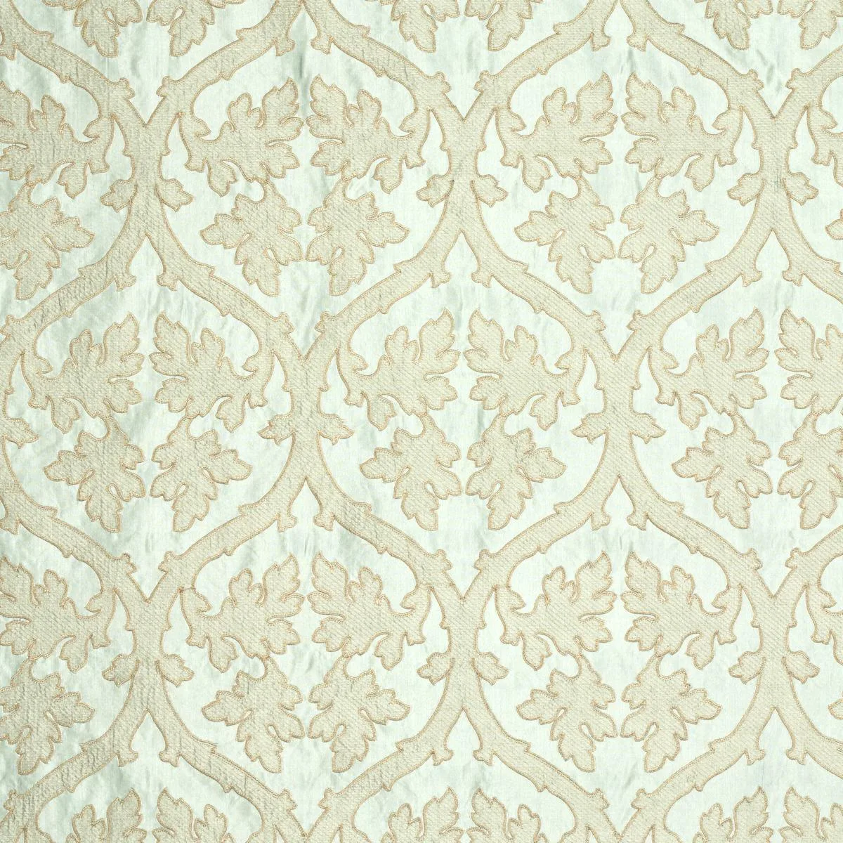Schumacher 64740 Ravenna Embroidery Mineral fabric swatch