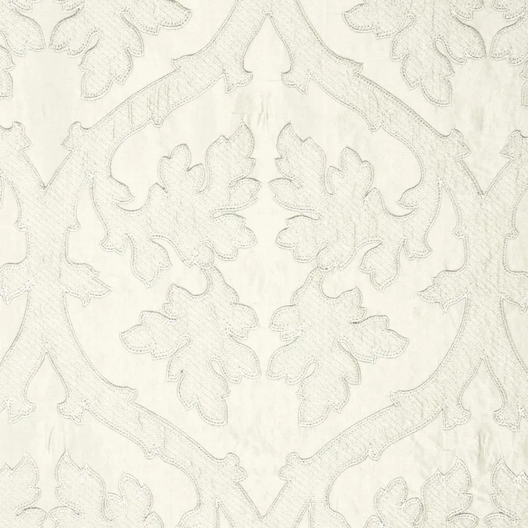 Schumacher 64743 Ravenna Embroidery Silver fabric swatch