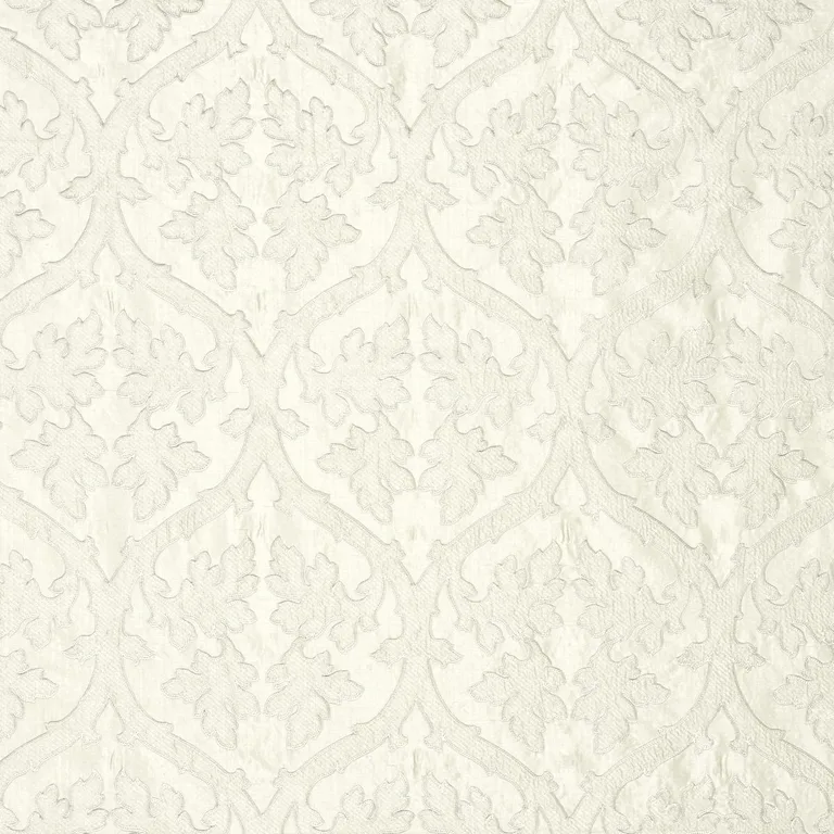 Schumacher 64743 Ravenna Embroidery Silver fabric swatch