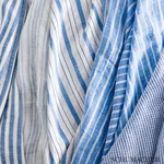 Schumacher 70034 Regatta Linen Stripe Sheer Sage fabric swatch