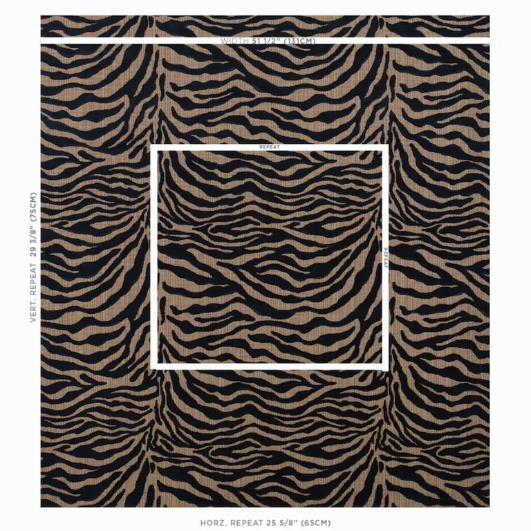 Schumacher 77771 Regine Strie Velvet Ebony fabric swatch
