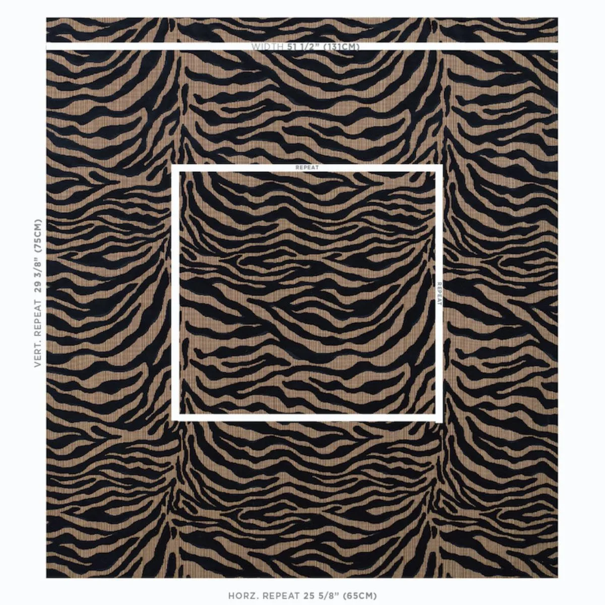 Schumacher 77771 Regine Strie Velvet Ebony fabric swatch