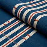 Schumacher 84780 Remmy Hand Woven Stripe Indigo fabric swatch