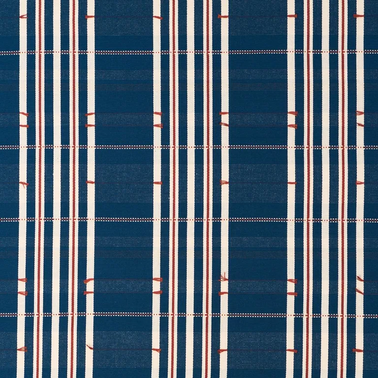 Schumacher 84780 Remmy Hand Woven Stripe Indigo fabric swatch