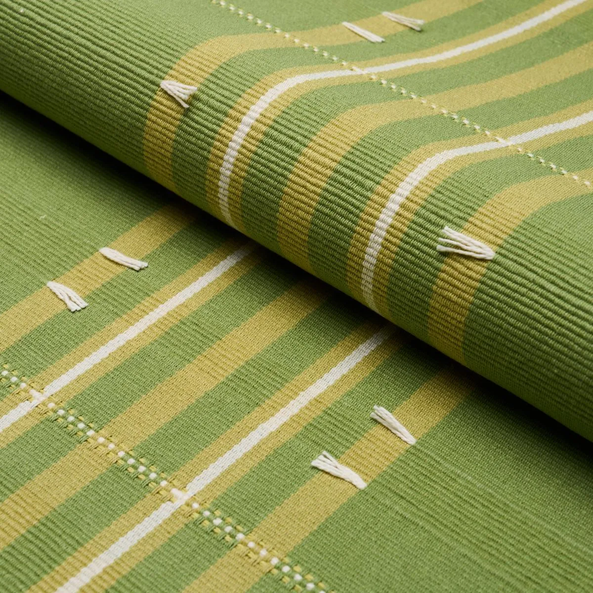 Schumacher 84781 Remmy Hand Woven Stripe Leaf fabric swatch