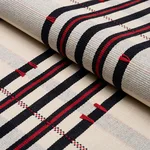 Schumacher 84782 Remmy Hand Woven Stripe Noir fabric swatch