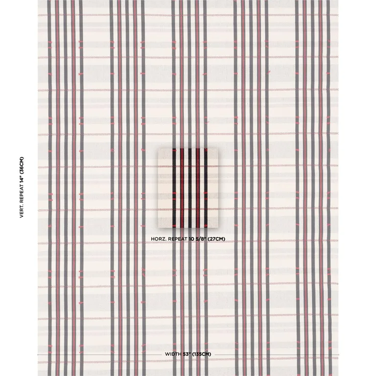 Schumacher 84782 Remmy Hand Woven Stripe Noir fabric swatch