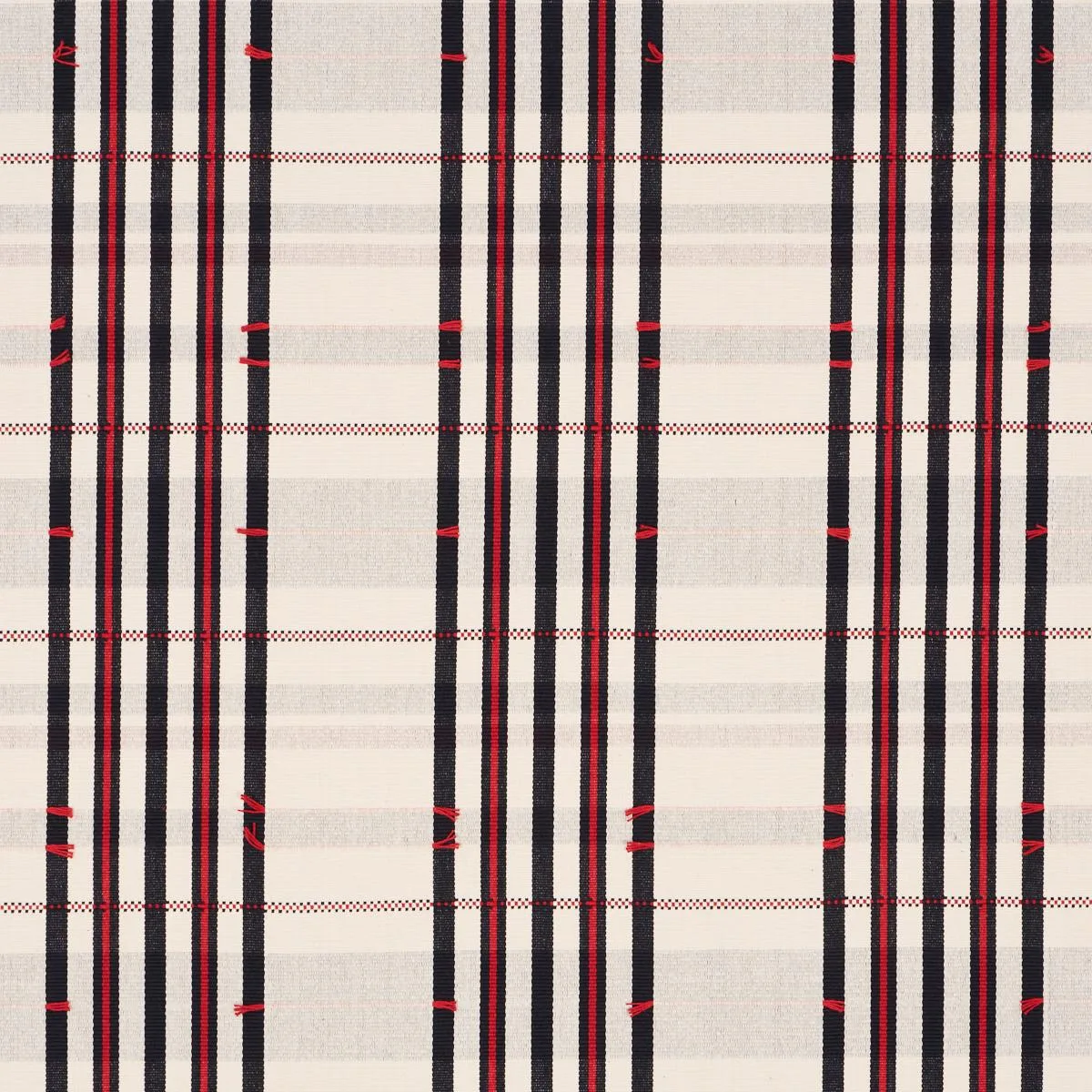 Schumacher 84782 Remmy Hand Woven Stripe Noir fabric swatch
