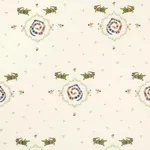 Schumacher 84540 Reptilia Embroidery Bright Multi On Ivory fabric swatch