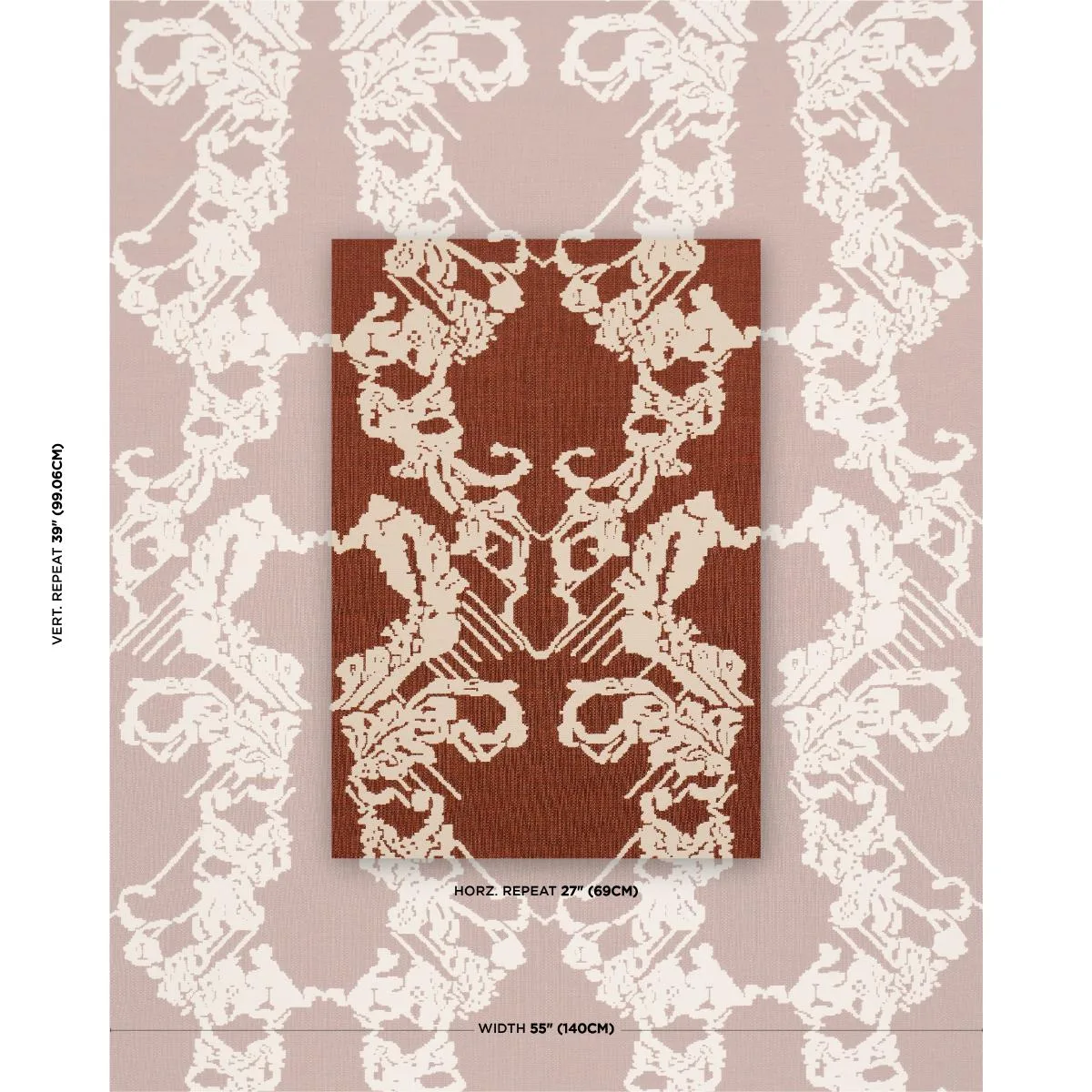 Schumacher 87550 Reversible Digital Damask Chartreuse fabric swatch