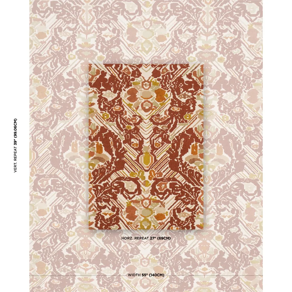 Schumacher 87550 Reversible Digital Damask Chartreuse fabric swatch