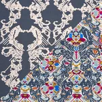 Schumacher 87552 Reversible Digital Damask Denim fabric swatch