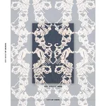 Schumacher 87552 Reversible Digital Damask Denim fabric swatch