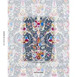 Schumacher 87552 Reversible Digital Damask Denim fabric swatch