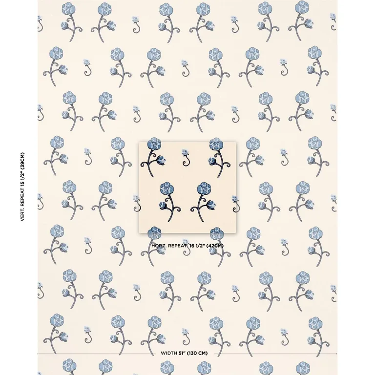 Schumacher 84551 Rhinestone Cowboy Embroidery Navy fabric swatch