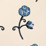 Schumacher 84551 Rhinestone Cowboy Embroidery Navy fabric swatch