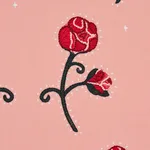 Schumacher 84552 Rhinestone Cowboy Embroidery Pink fabric swatch