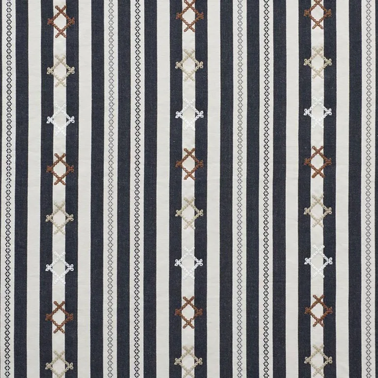 Schumacher 74461 Rhodes Stripe Black fabric swatch