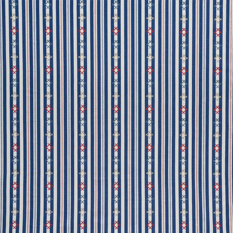 Schumacher 74460 Rhodes Stripe Navy fabric swatch