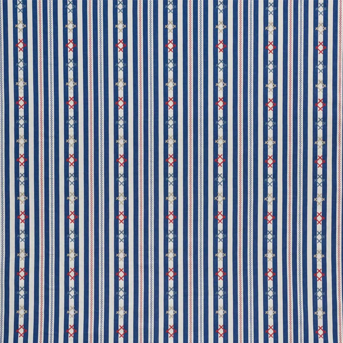 Schumacher 74460 Rhodes Stripe Navy fabric swatch