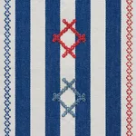 Schumacher 74460 Rhodes Stripe Navy fabric swatch