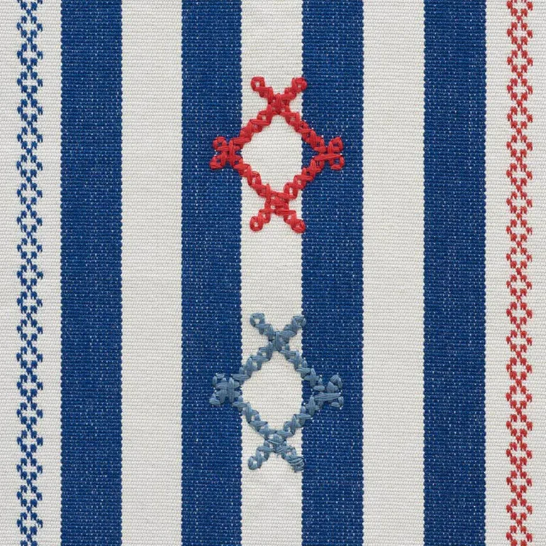 Schumacher 74460 Rhodes Stripe Navy fabric swatch