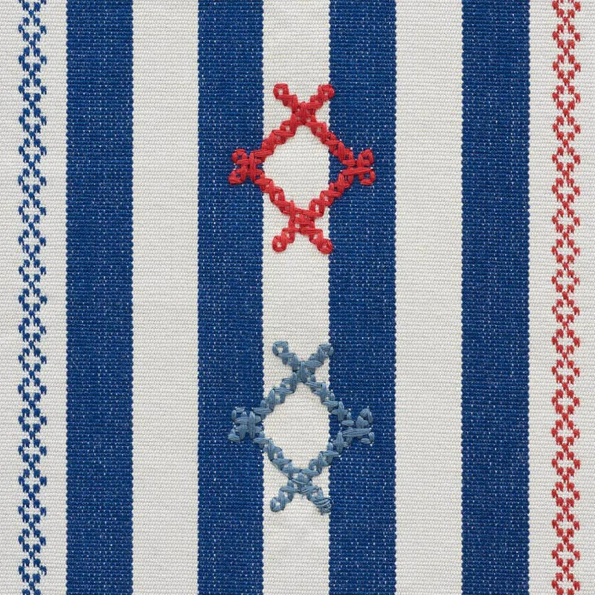 Schumacher 74460 Rhodes Stripe Navy fabric swatch