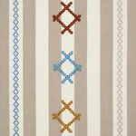 Schumacher 74463 Rhodes Stripe Neutral fabric swatch