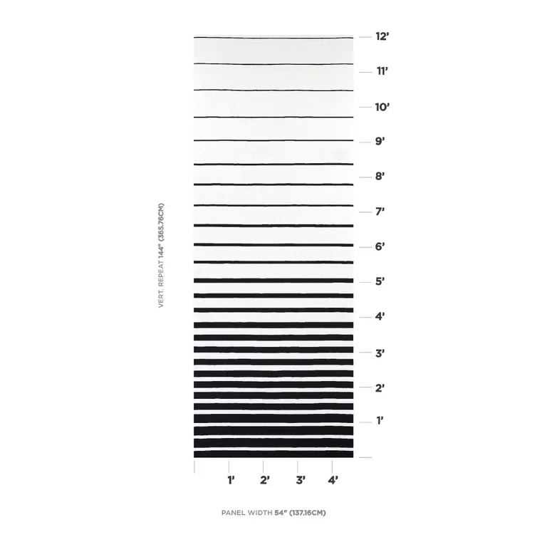 Schumacher 81142 Ribbon Appliqué Panel Black On Ivory fabric swatch