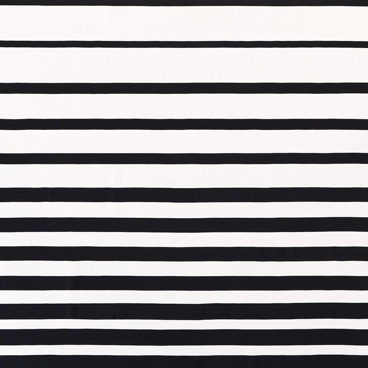 Schumacher 81142 Ribbon Appliqué Panel Black On Ivory fabric swatch