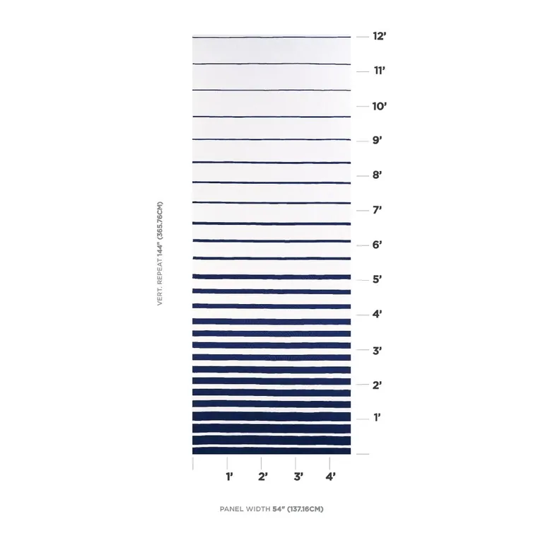Schumacher 81141 Ribbon Appliqué Panel Navy On Ivory fabric swatch