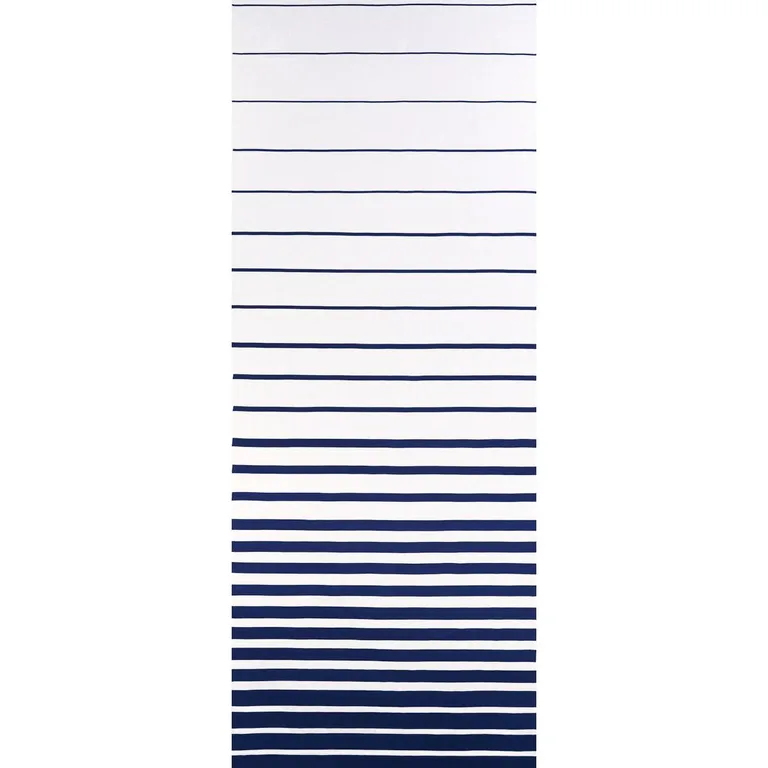 Schumacher 81141 Ribbon Appliqué Panel Navy On Ivory fabric swatch