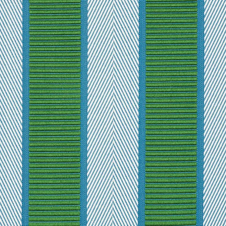 Schumacher 77100 Ribbon Stripe Emerald fabric swatch