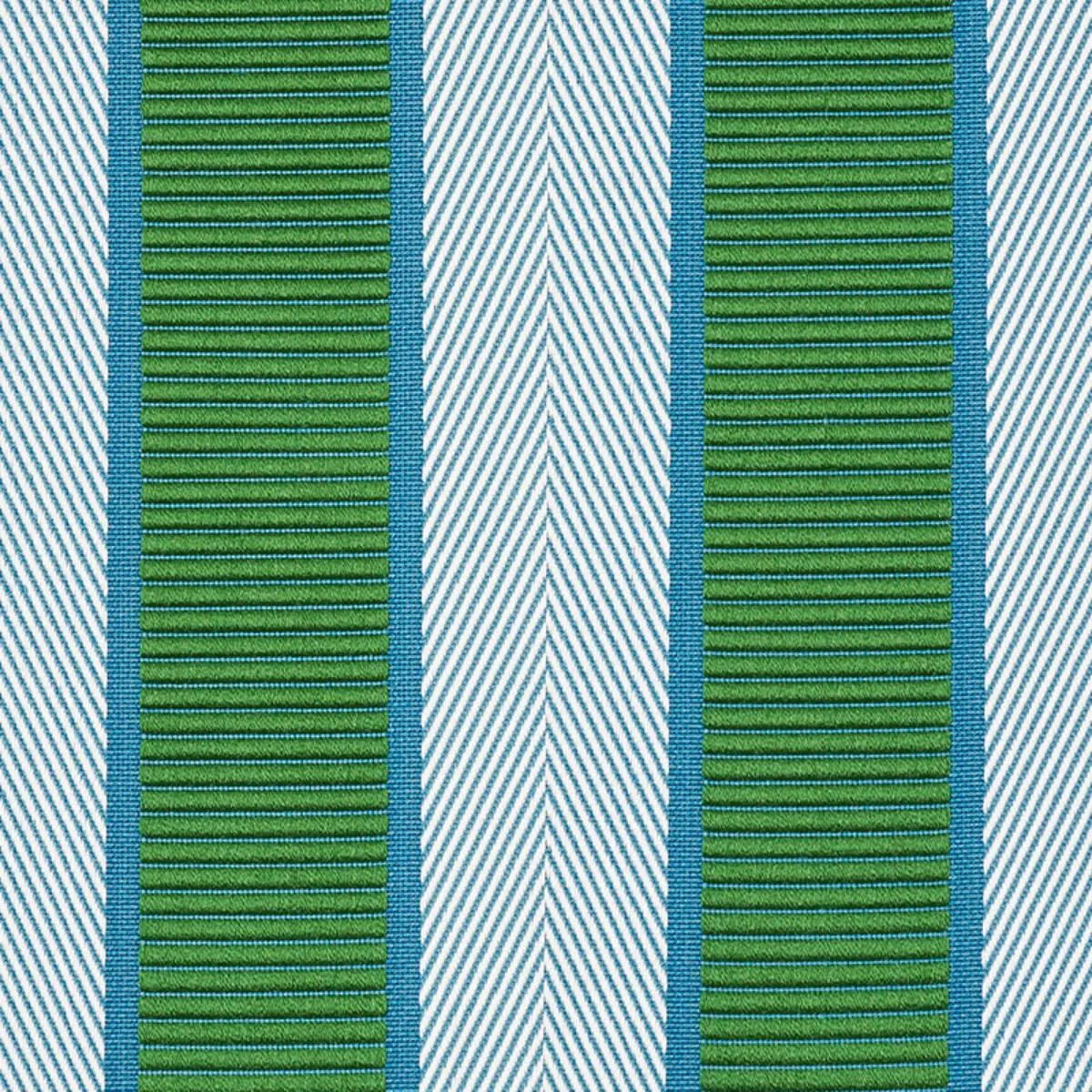 Schumacher 77100 Ribbon Stripe Emerald fabric swatch
