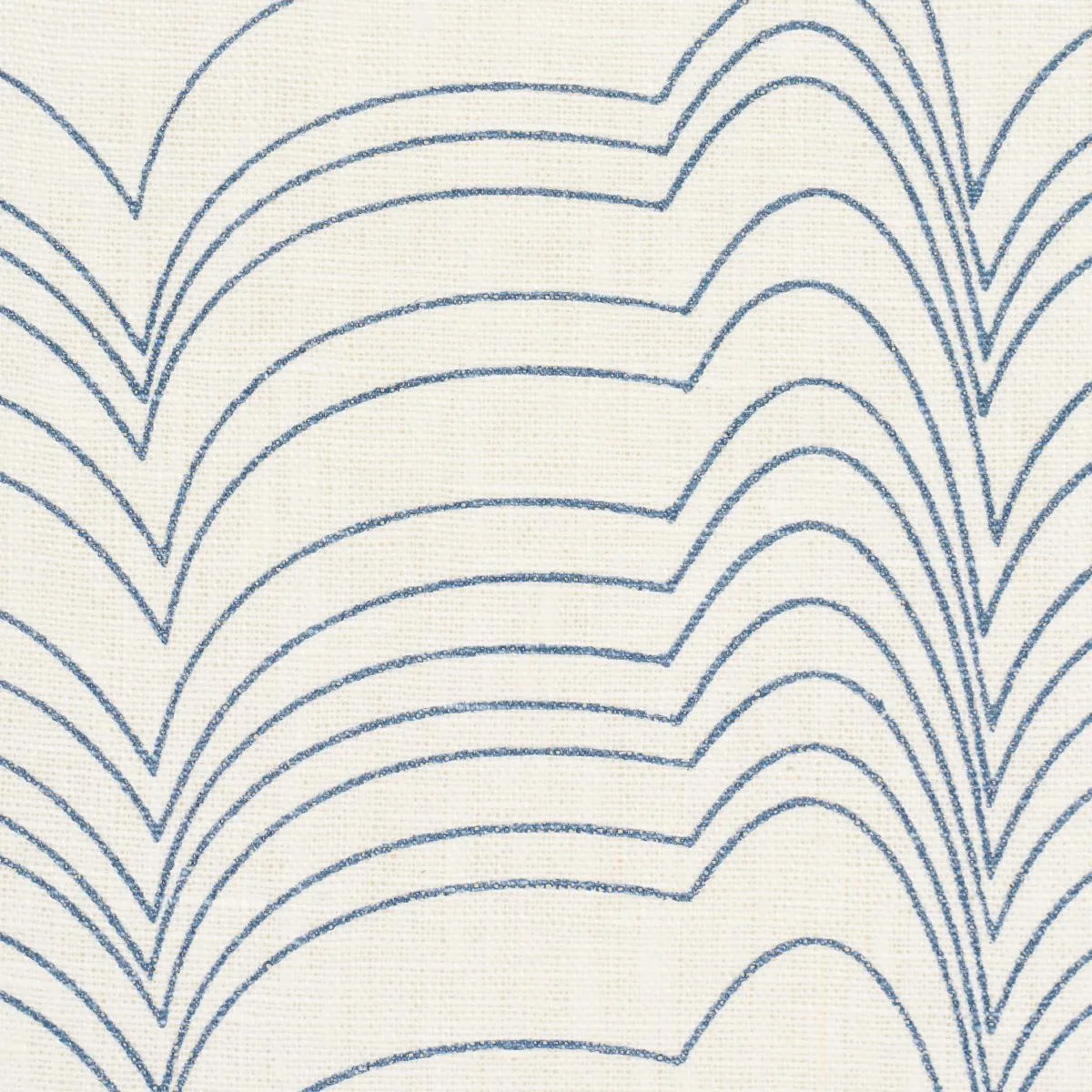 Schumacher 182231 Richter Linen Print Blue fabric swatch