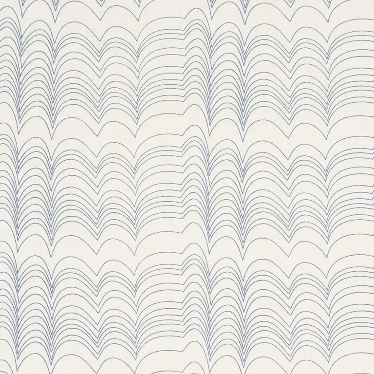 Schumacher 182231 Richter Linen Print Blue fabric swatch