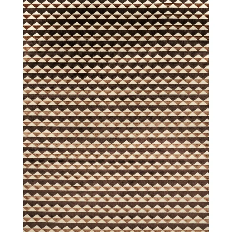 Schumacher 81821 Ridge Line Velvet Brown fabric swatch