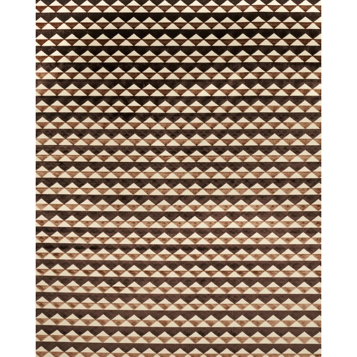 Schumacher 81821 Ridge Line Velvet Brown fabric swatch
