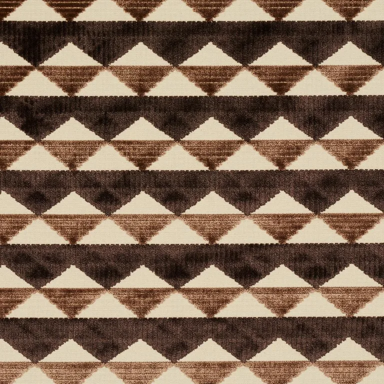 Schumacher 81821 Ridge Line Velvet Brown fabric swatch
