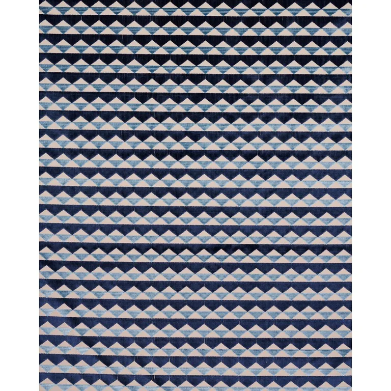 Schumacher 81820 Ridge Line Velvet Slate Blue fabric swatch