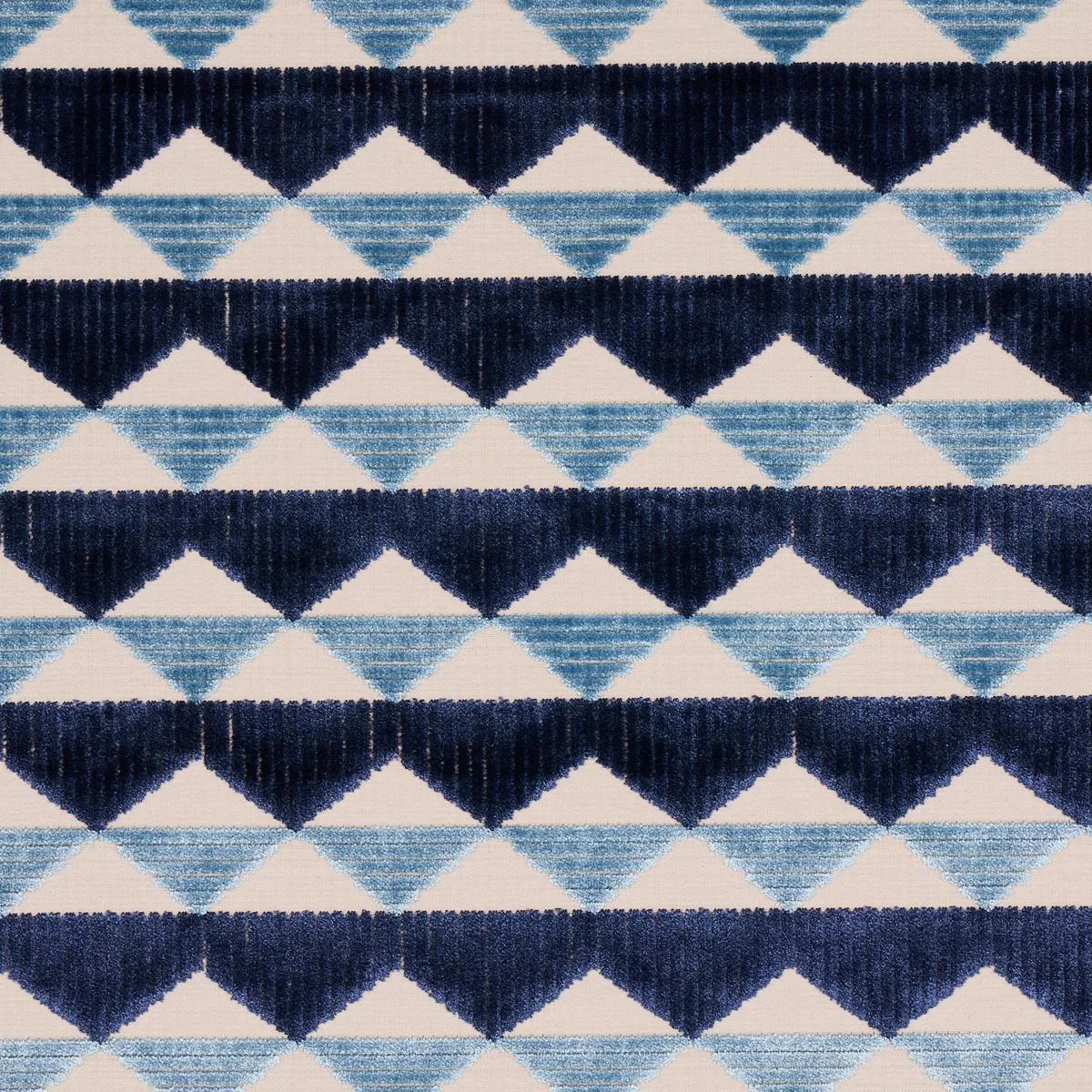 Schumacher 81820 Ridge Line Velvet Slate Blue fabric swatch