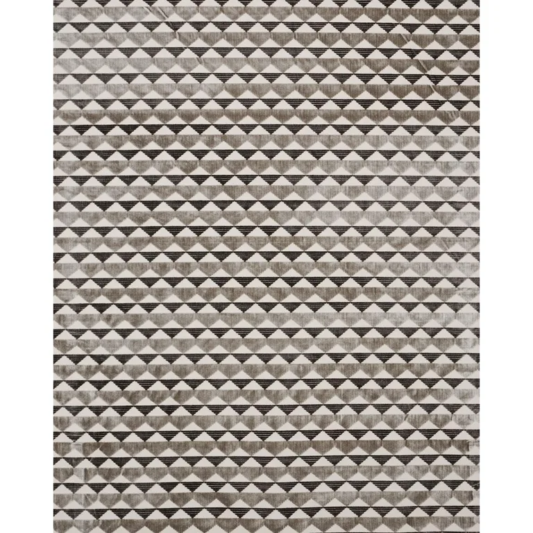 Schumacher 81822 Ridge Line Velvet Stone Grey fabric swatch