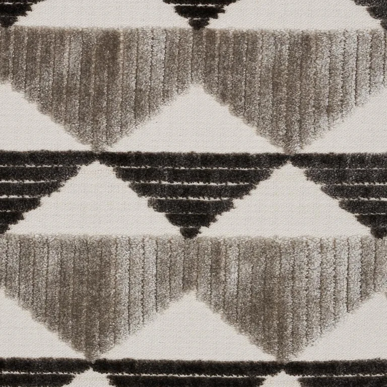 Schumacher 81822 Ridge Line Velvet Stone Grey fabric swatch