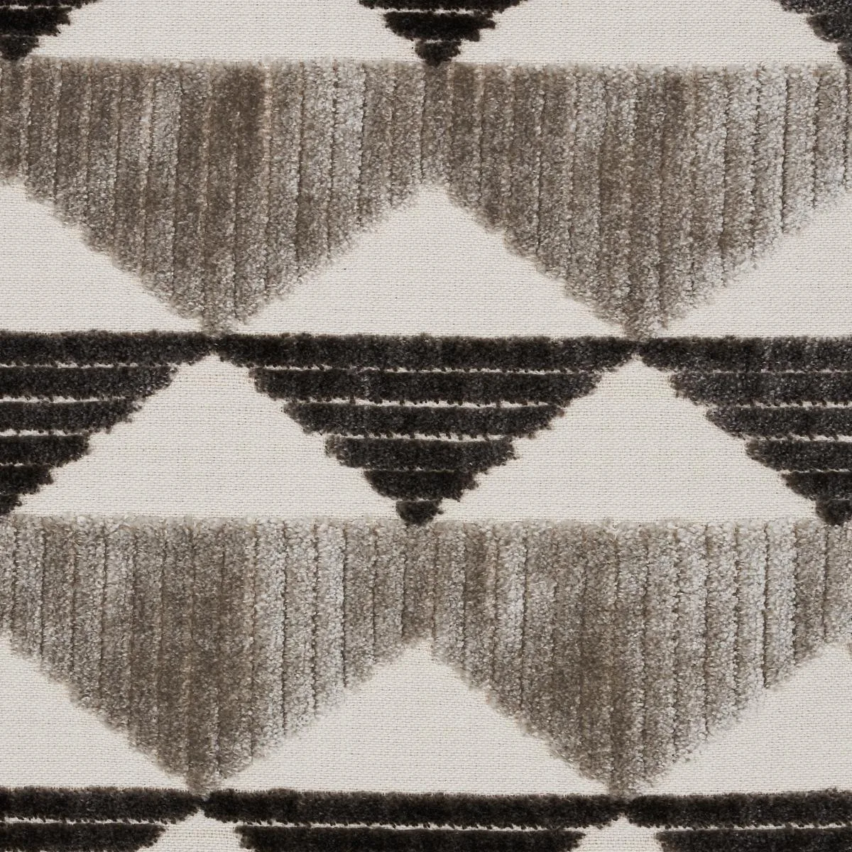 Schumacher 81822 Ridge Line Velvet Stone Grey fabric swatch
