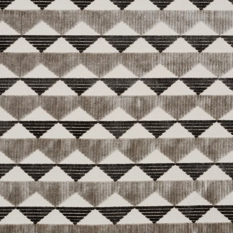 Schumacher 81822 Ridge Line Velvet Stone Grey fabric swatch